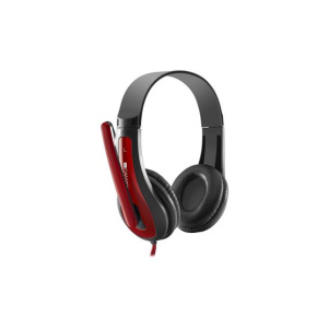 Canyon HSC-1, PC Headset, slúchadla s mikrofónom, 1 x 3.5mm jack komb., ovládanie na kábli, 2 m, čierno-červené