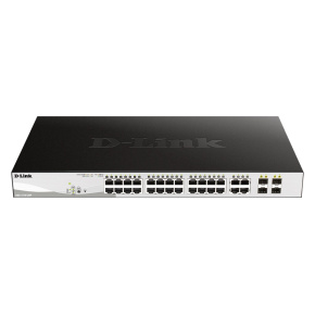 D-Link DGS-1210-28P L2/L3 Smart+ PoE switch, 24x PoE 10/100/1000 Base-T, 4x 1000Base-T/SFP, 193W