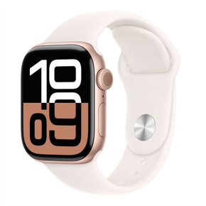 Apple Watch Series 10 GPS + Cellular 46mm Rose Gold Aluminium Case with Light Blush Sport Band - M/L