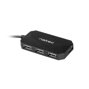 Natec Locust rozbočovač 4x USB 2.0 HUB, čierny