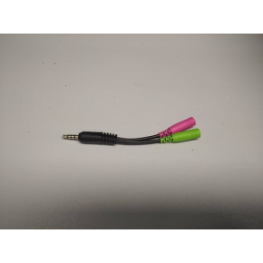 Cable audio Audio adapter headset 1 x 4 pin > 2 x 3 pin - 12cm - Repas