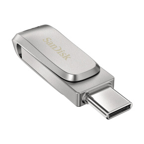 SanDisk Ultra Dual Drive Luxe/128GB/USB 3.1/USB-A + USB-C/Strieborná