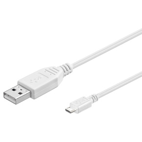 PremiumCord Kábel micro USB 2.0, A-B 0,5m, biela
