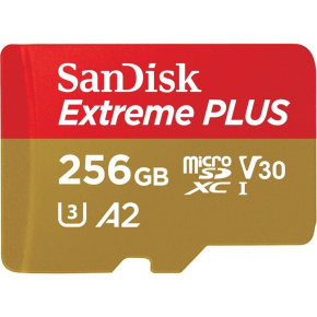SanDisk Extreme PLUS/micro SDXC/256GB/200MBps/UHS-I U3/Class 10/+ Adaptér