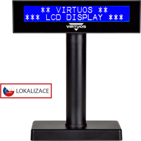 LCD zákaznícky displej Virtuos FL-2026MB 2x20, USB, čierny