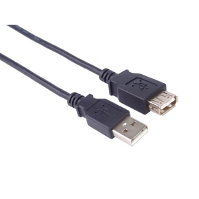 USB 2.0 kábel predlžovací, A-A, 1m čierna