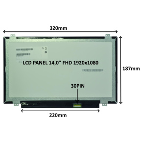 LCD PANEL 14,0'' FHD 1920x1080 30PIN MATNÝ IPS / ÚCHYTY NAHOŘE A DOLE