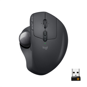 Logitech MX ERGO ADVANCED/Ergonomická/Optická/Bezdrátová USB/Černá