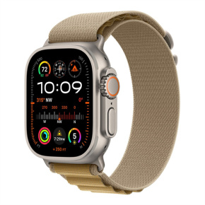 Apple Watch Ultra 2 GPS + Cellular 49mm Natural Titanium Case with Tan Alpine Loop - Medium