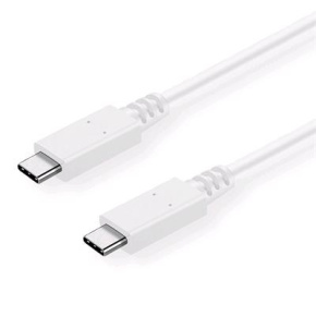 Kábel C-TECH USB 3.2, Type-C (CM/CM), PD 100W, 20Gbps, 1m, biely