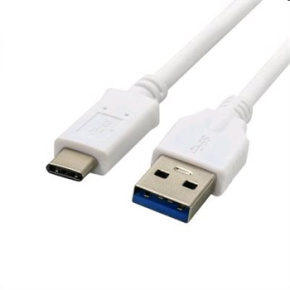 Kábel C-TECH USB 3.0 AM na Type-C kábel (AM/CM), 2m, biely