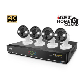 iGET HGNVK84904 - Kamerový UltraHD 4K PoE set, 8CH NVR + 4x IP 4K kamera, zvuk, SMART W/M/Andr/iOS