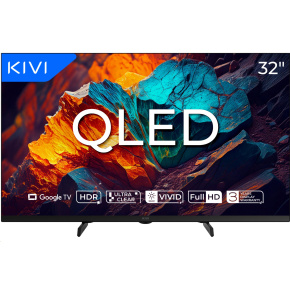 KIVI TV 32F720QB,PRIME E5 QLED, 32", FHD, SMART, Google TV, 2025, Vyrobené v CZ, Čierna