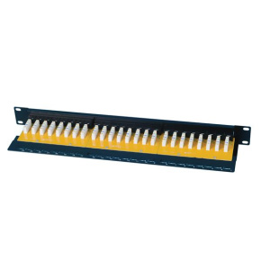 Patch panel 24port Cat6, UTP, blok 110, 1U, čierny