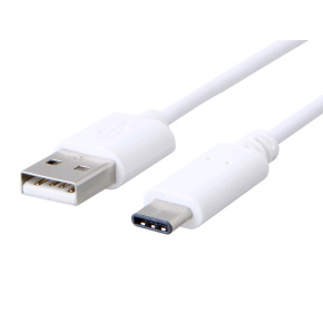 Kábel C-TECH USB 2.0 AM na Type-C kábel (AM/CM), 2m, biely
