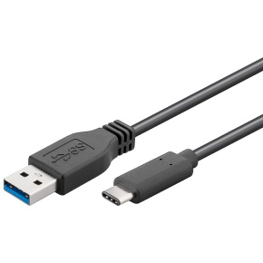 PremiumCord USB-C/male - USB 3.0 A/Male, čierny, 15cm