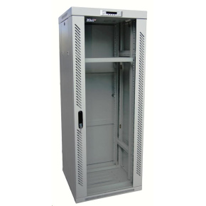 LEXI-Net 19" stojanový rozvaděč 42U 800x800 rozebiratelný, ventilační jednotka, termostat, kolečka, 600kg, sklo, šedý