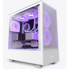 Skriňa NZXT H7 Flow edition / ATX / 2x120 mm ventilátor / USB-C / 2x USB / sklenená bočnica / sieťovaný panel / biela a