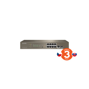 Tenda TEG5310P-8-150W Gigabit L3 PoE+ Switch 130W, 8x 1Gb/s PoE+, 2x RJ45/SFP, STP, IGMP, VLAN, Rack