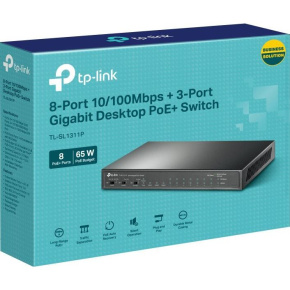 TP-Link TL-SL1311P 8xFE POE+ 65W 3xGb nonPOE,1xSFP CCTV switch