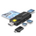 AXAGON CRE-SMP2A, USB-A + USB-C PocketReader 4-slot čítačka Smart card (eObčanka) + SD/microSD/SIM