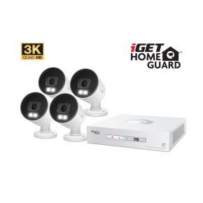 iGET HGDVK83304 - Kamerový 3K set, 8CH DVR + 4x kamera 3K, zvuk, LED, SMART W/M/Andr/iOS