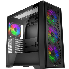 EVOLVEO Rhino, eATX/ATX/4x ARGB/bočnice sklo/mesh EVOLVEO Rhino, eATX/ATX/4x ARGB/bočnice sklo/mesh