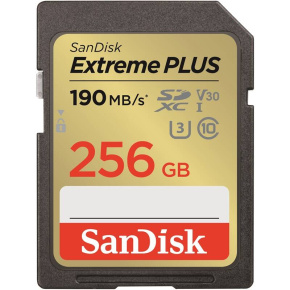 SanDisk Extreme PLUS/SDXC/256GB/190MBps/UHS-I U3/Class 10