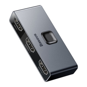 Baseus HDMI rozbočovač Matrix HDMI Splitter 2v1/1v2 sivý