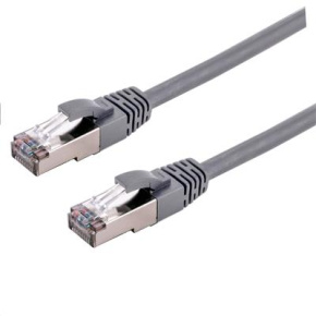 Kábel C-TECH patchcord Cat6a, S/FTP, sivý, 2m