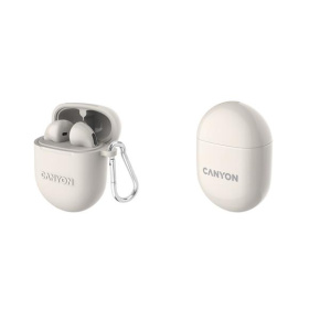 Canyon TWS-6, True Wireless Bluetooth slúchadlá do uší, nabíjacia stanica v kazete, béžové