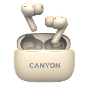 Canyon TWS-10, On Go, 10 ANC, True Wireless Bluetooth slúchadlá do uší, nabíjacia stanica v kazete, béžové