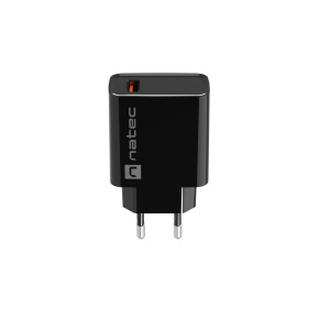 Univerzálna nabíjačka Natec RIBERA 18W 1X USB-A, čierna