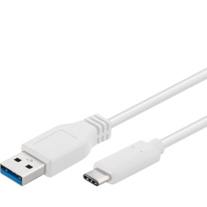 PremiumCord USB-C/male - USB 3.0 A/Male, biely, 0,5m