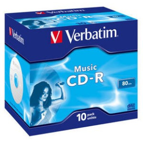 VERBATIM CD-R(10-pack)Audio/Live it!/Colour/Jewel/80Min