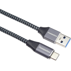PremiumCord kábel USB-C - USB 3.0 A (USB 3.1 generation 1, 3A, 5Gbit/s) 1m oplet