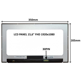 LCD PANEL 15,6'' FHD 1920x1080 30PIN MATNÝ IPS / BEZ ÚCHYTOV