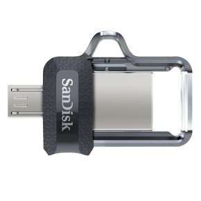SanDisk Ultra Dual Drive/64GB/150MBps/USB 3.0/Micro USB + USB-A/Čierna