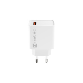 Univerzálna nabíjačka Natec RIBERA 18W 1X USB-A, biela