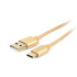 GEMBIRD Opletaný USB-C - USB 2.0, M/M, 1,8 m, zlatý