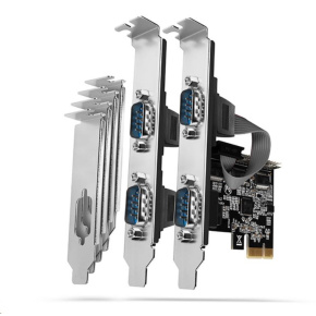 AXAGON PCEA-S4N, PCIe radič - 4x sériový port (RS232) 250 kbps, vrátane. LP AXAGON PCEA-S4N, PCIe radič - 4x sériový port (RS232) 250 kbps, vrátane. LP