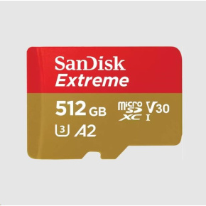 SanDisk Extreme/micro SDXC/512GB/190MBps/UHS-I U3/Class 10/+ Adaptér