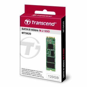 TRANSCEND SSD MTS820 120GB, M.2 2280, SATA III 6 Gb/s, TLC, objemové