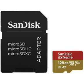 SanDisk Extreme/micro SDXC/128GB/190MBps/UHS-I U3 / Class 10/+ Adaptér