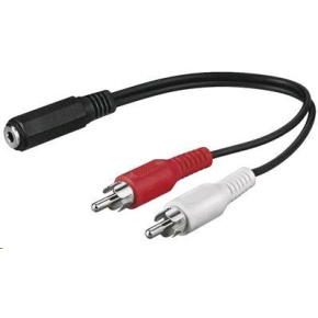 PREMIUMCORD Audio kábel 3,5 mm Jack - 2x Cinch 1,5 m (F/M, stereo)