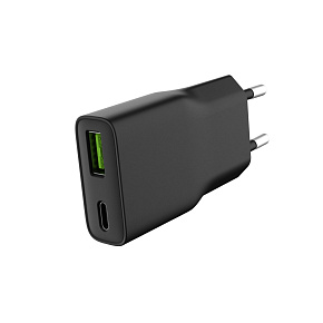 Univerzálna USB nabíjačka Natec RIBERA GaN SLIM, 20 W, 1X USB-A + 1X USB-C, Čierna Univerzálna USB nabíjačka Natec RIBERA GaN SLIM, 20 W, 1X USB-A + 1X USB-C, Čierna