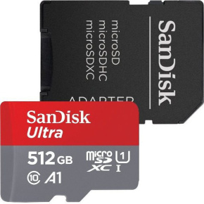 SanDisk Ultra/micro SDXC/512GB/150MBps/UHS-I U1/Class 10/+ Adaptér