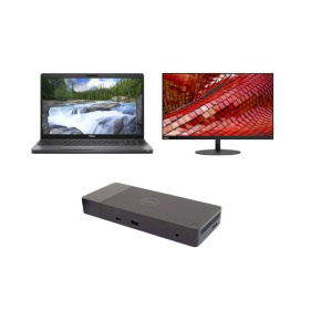Notebook Dell Latitude 5500 + Docking station Dell WD19 USB-C K20A001 with 180W Adapter + Monitor Lenovo ThinkVision T27i-10 - Repas