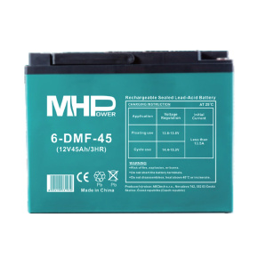 MHPower 6-DMF-45 Trakčná gélová batéria 12V/45Ah, Terminál D3 - M6, Deep Cycle