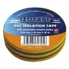 PremiumCord Izolační páska PVC 15/10 zelená/žlutá